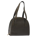 CELINE Shoulder Bag Leather Green Gold Auth 125743-1
