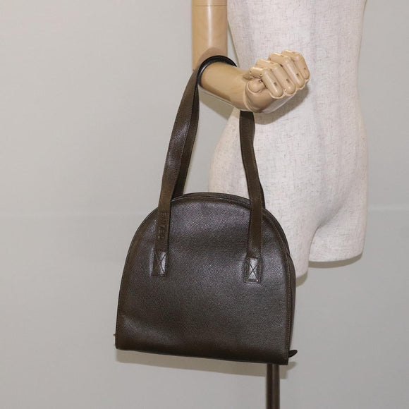 CELINE Shoulder Bag Leather Green Gold Auth 125743