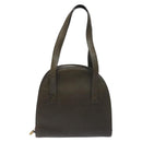 CELINE Shoulder Bag Leather Green Gold Auth 125743-13