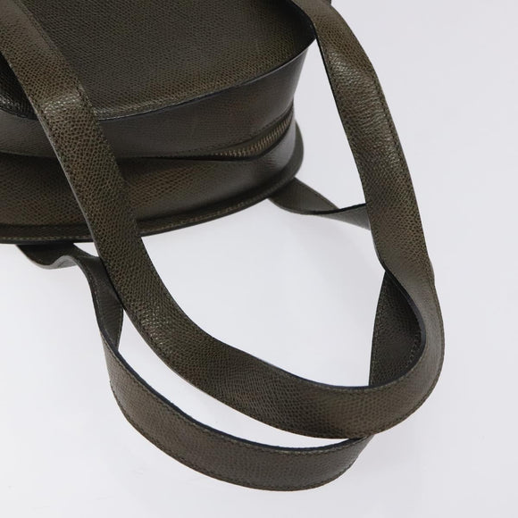 CELINE Shoulder Bag Leather Green Gold Auth 125743