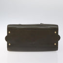 CELINE Shoulder Bag Leather Green Gold Auth 125743-5
