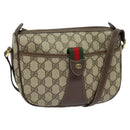 GUCCI GG Supreme Web Sherry Line Bag PVC Beige Gold 001 123 6177 Auth 125752-1
