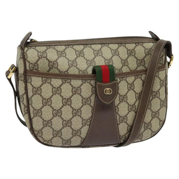 GUCCI GG Supreme Web Sherry Line Bag PVC Beige Gold 001 123 6177 Auth 125752