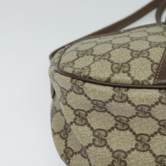 GUCCI GG Supreme Web Sherry Line Bag PVC Beige Gold 001 123 6177 Auth 125752