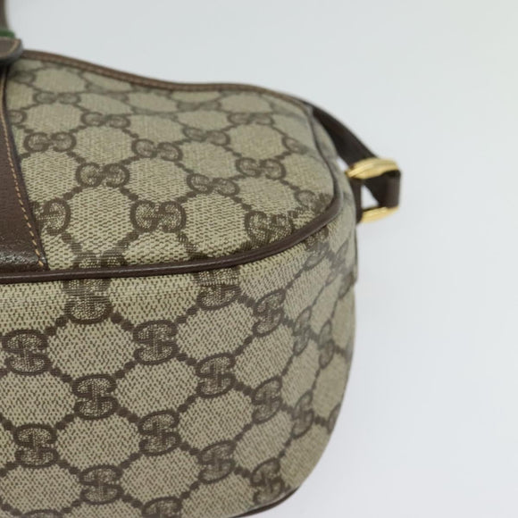 GUCCI GG Supreme Web Sherry Line Bag PVC Beige Gold 001 123 6177 Auth 125752