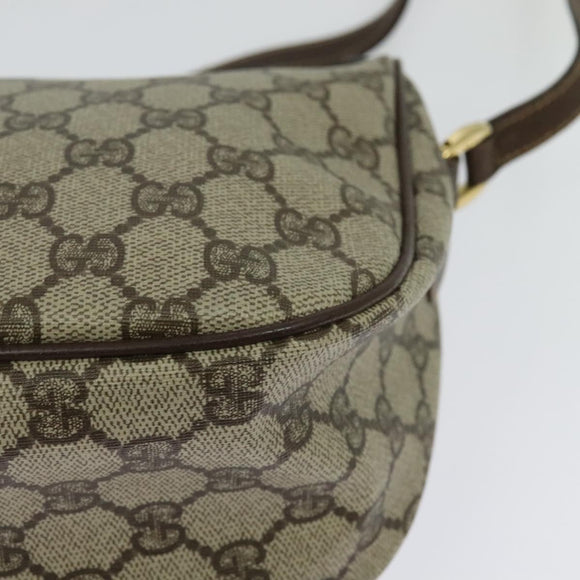 GUCCI GG Supreme Web Sherry Line Bag PVC Beige Gold 001 123 6177 Auth 125752