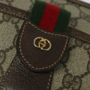 GUCCI GG Supreme Web Sherry Line Bag PVC Beige Gold 001 123 6177 Auth 125752-14