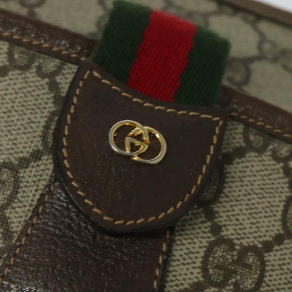 GUCCI GG Supreme Web Sherry Line Bag PVC Beige Gold 001 123 6177 Auth 125752