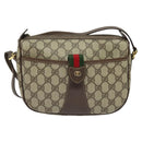 GUCCI GG Supreme Web Sherry Line Bag PVC Beige Gold 001 123 6177 Auth 125752-2