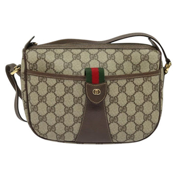 GUCCI GG Supreme Web Sherry Line Bag PVC Beige Gold 001 123 6177 Auth 125752 - 0