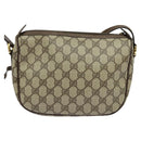 GUCCI GG Supreme Web Sherry Line Bag PVC Beige Gold 001 123 6177 Auth 125752-3