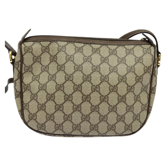 GUCCI GG Supreme Web Sherry Line Bag PVC Beige Gold 001 123 6177 Auth 125752