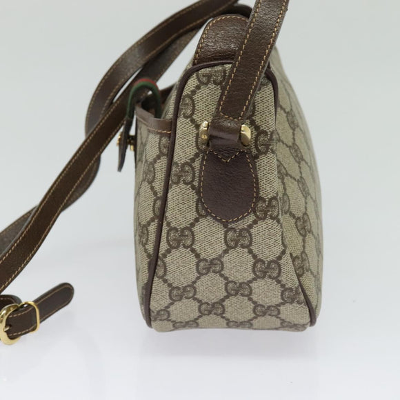 GUCCI GG Supreme Web Sherry Line Bag PVC Beige Gold 001 123 6177 Auth 125752