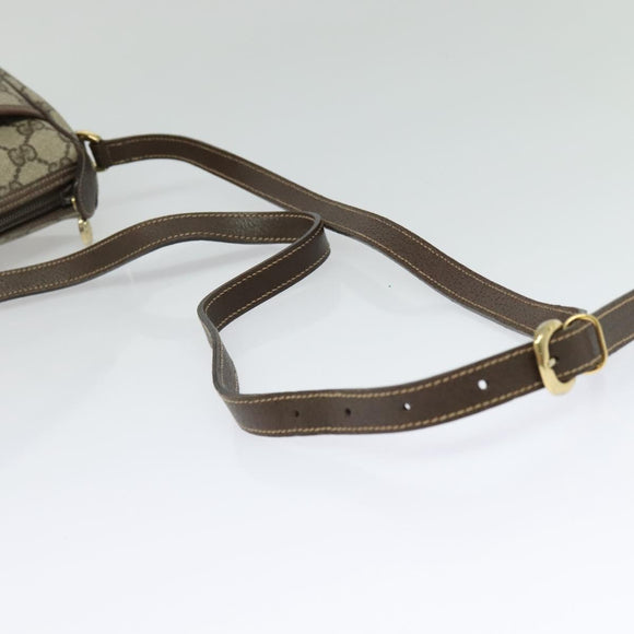 GUCCI GG Supreme Web Sherry Line Bag PVC Beige Gold 001 123 6177 Auth 125752