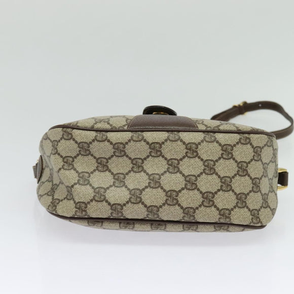 GUCCI GG Supreme Web Sherry Line Bag PVC Beige Gold 001 123 6177 Auth 125752