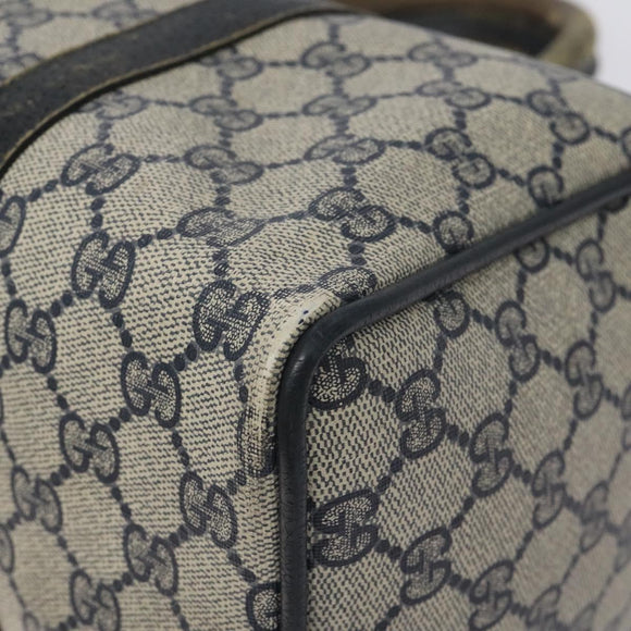 GUCCI GG Supreme Sherry Line Hand Bag PVC Navy Gold Red 69 02 007 Auth 125754