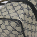 GUCCI GG Supreme Sherry Line Hand Bag PVC Navy Gold Red 69 02 007 Auth 125754-11