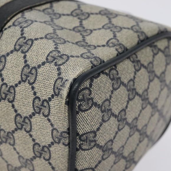 GUCCI GG Supreme Sherry Line Hand Bag PVC Navy Gold Red 69 02 007 Auth 125754