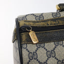 GUCCI GG Supreme Sherry Line Hand Bag PVC Navy Gold Red 69 02 007 Auth 125754-15