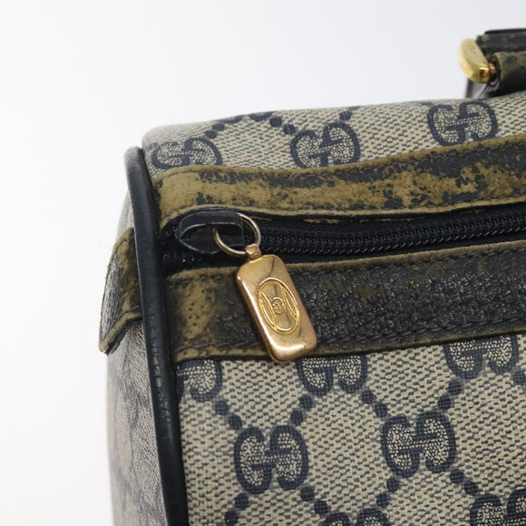 GUCCI GG Supreme Sherry Line Hand Bag PVC Navy Gold Red 69 02 007 Auth 125754