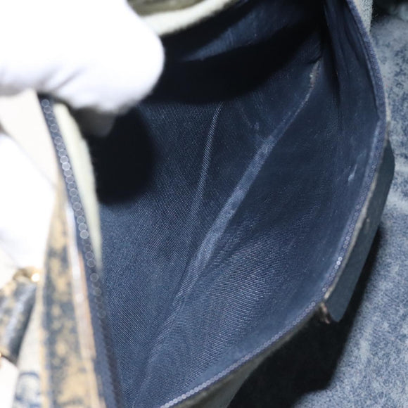 GUCCI GG Supreme Sherry Line Hand Bag PVC Navy Gold Red 69 02 007 Auth 125754