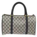 GUCCI GG Supreme Sherry Line Hand Bag PVC Navy Gold Red 69 02 007 Auth 125754-3