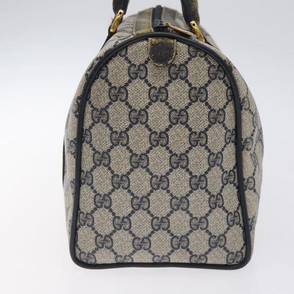 GUCCI GG Supreme Sherry Line Hand Bag PVC Navy Gold Red 69 02 007 Auth 125754