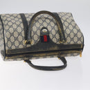 GUCCI GG Supreme Sherry Line Hand Bag PVC Navy Gold Red 69 02 007 Auth 125754-6