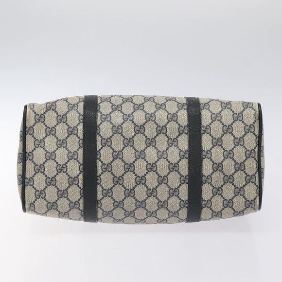 GUCCI GG Supreme Sherry Line Hand Bag PVC Navy Gold Red 69 02 007 Auth 125754