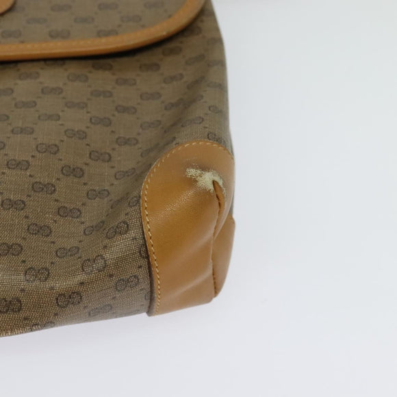GUCCI Micro GG Supreme Shoulder Bag PVC Beige Gold 41 02 079 Auth 125755