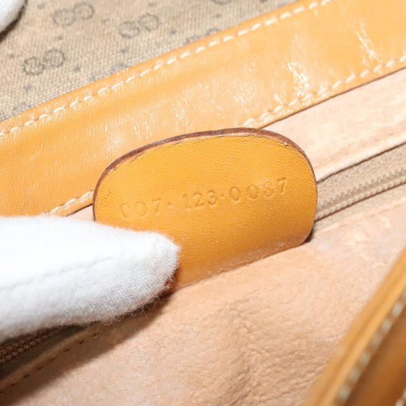 GUCCI Micro GG Supreme Shoulder Bag PVC Beige Gold 41 02 079 Auth 125755