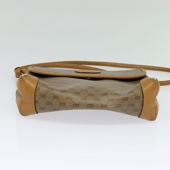 GUCCI Micro GG Supreme Shoulder Bag PVC Beige Gold 41 02 079 Auth 125755