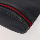 GUCCI Micro GG Supreme Sherry Line Shoulder Bag PVC Navy Gold Auth 125756-8