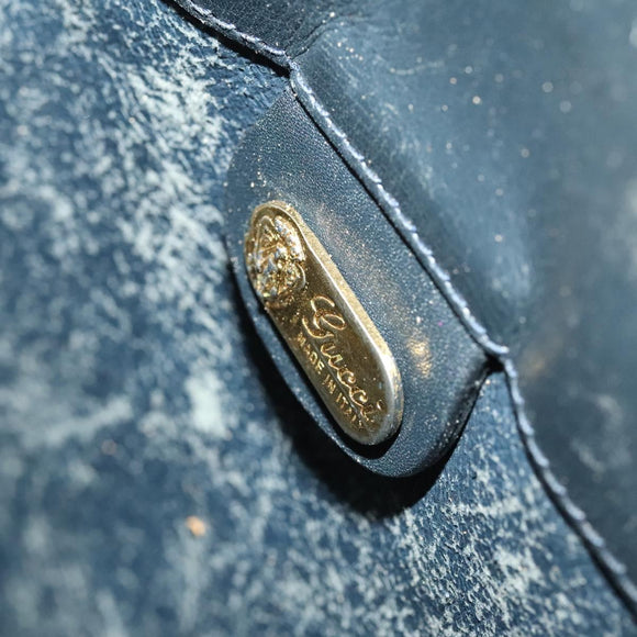 GUCCI Micro GG Supreme Sherry Line Shoulder Bag PVC Navy Gold Auth 125756