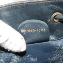 GUCCI Micro GG Supreme Sherry Line Shoulder Bag PVC Navy Gold Auth 125756-12