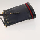 GUCCI Micro GG Supreme Sherry Line Shoulder Bag PVC Navy Gold Auth 125756-4