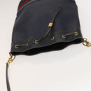 GUCCI Micro GG Supreme Sherry Line Shoulder Bag PVC Navy Gold Auth 125756-6