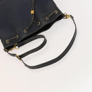 GUCCI Micro GG Supreme Sherry Line Shoulder Bag PVC Navy Gold Auth 125756-7