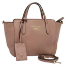 GUCCI Hand Bag Leather 2way Pink Gold 368827 Auth 125758-1