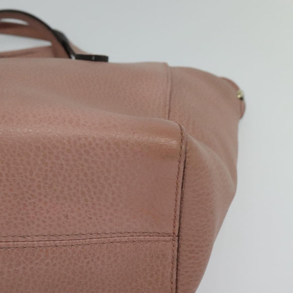 GUCCI Hand Bag Leather 2way Pink Gold 368827 Auth 125758