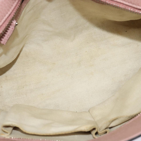 GUCCI Hand Bag Leather 2way Pink Gold 368827 Auth 125758