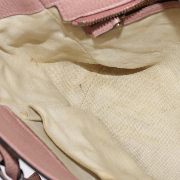 GUCCI Hand Bag Leather 2way Pink Gold 368827 Auth 125758
