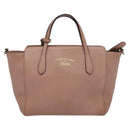 GUCCI Hand Bag Leather 2way Pink Gold 368827 Auth 125758-2