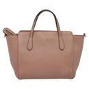 GUCCI Hand Bag Leather 2way Pink Gold 368827 Auth 125758-3