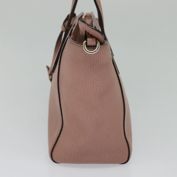 GUCCI Hand Bag Leather 2way Pink Gold 368827 Auth 125758
