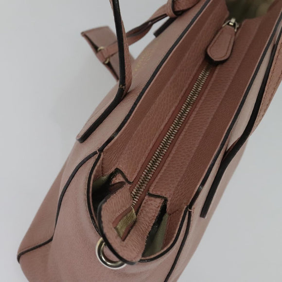 GUCCI Hand Bag Leather 2way Pink Gold 368827 Auth 125758