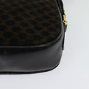 CELINE Macadam Canvas Shoulder Bag Suede Black Gold Auth 125764-12