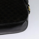 CELINE Macadam Canvas Shoulder Bag Suede Black Gold Auth 125764-14