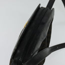 CELINE Macadam Canvas Shoulder Bag Suede Black Gold Auth 125764-6