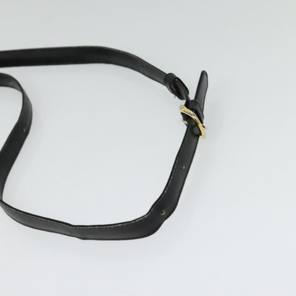 CELINE Macadam Canvas Shoulder Bag Suede Black Gold Auth 125764